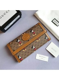 Luxury Gucci Disney x continental wallet 602530 brown HY16608bE46