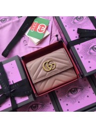 Luxury Gucci GG Marmont Matelasse Wallet 474802 Pink HY22549Lv15