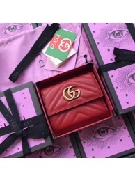 Luxury Gucci GG Marmont Matelasse Wallet 474802 Red HY12811Px24