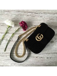 Luxury Gucci GG Marmont Suede Leather Mini Shoulder Bag 446744 Black HY14466UV86