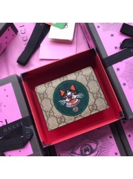 Luxury Gucci GG Supreme card case with Bosco patch 506277 green HY14101UV86