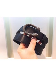 Luxury Gucci Leather Belt 414531 Black HY20623bE46