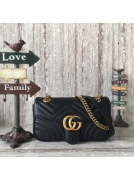 Luxury Gucci Now GG Marmont Matelasse Shoulder Bag 443496 Black HY18762QT69
