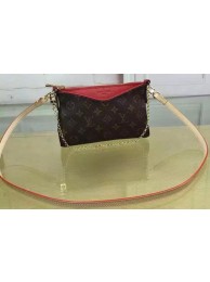 Luxury Louis Vuitton Monogram Canvas PALLAS CLUTCH M41638 Cherry HY24374Lv15