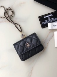 Luxury Replica Chanel flap coin purse with chain AP2119 black HY11095vv50