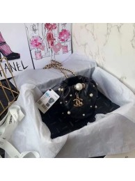 Luxury Replica Chanel mini drawstring bag AS1077 black HY19125vv50