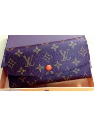 Luxury Replica Louis Vuitton Monogram Canvas Emilie Wallet Rouge M60136 Orange HY25695vv50