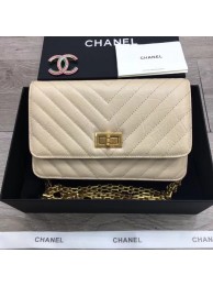 New Chanel 2.55 Wallet on Chain A70328 creamy-white HY13027Uf80