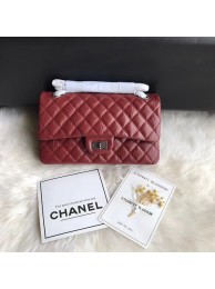 New Chanel Flap Original Cowhide Leather 30225 red Silver chain HY26532Uf80