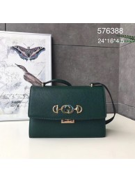 New Gucci GG Leather Shoulder Bag A576388 green HY252Uf80