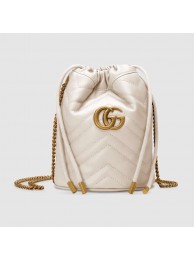 Quality Gucci GG Marmont mini bucket bag 575163 White HY15370Vu63