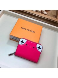 Quality Louis vuitton ZIPPY Zippered pocket purse M67665 rose HY14640Vu63