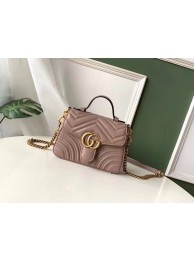 Replica AAA Gucci GG Marmont mini top handle bag 547260 Dusty pink HY5210of41