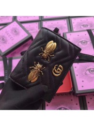 Replica AAA Gucci Marmont Animal Studs Card Case 466492 Black HY1195of41