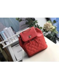 Replica Best Quality Chanel backpack Grained Calfskin & Gold-Tone Metal A57571 red HY17316Rf83