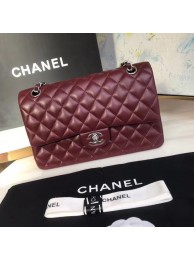 Replica Best Quality chanel classic handbag Lambskin & silver Metal A01112 Burgundy HY15491Rf83