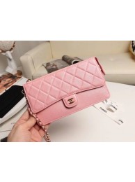 Replica Best Quality Chanel classic pouch with handle Lambskin & Gold-Tone Metal AP0364 pink HY6366Rf83