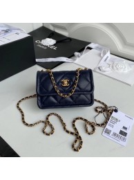 Replica Best Quality Chanel mini flap bag Sheepskin & Gold-Tone Metal AP1738 royal blue HY26806Rf83