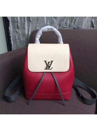 Replica Best Quality Louis Vuitton LOCKME BACKPACK M52734 Lie De Vin Etain Creme HY14031Rf83
