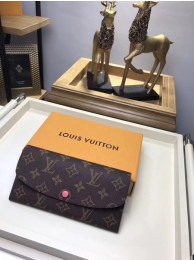 Replica Best Quality Louis Vuitton Monogram Canvas EMILIE WALLET M61289 Light Red HY9286Rf83