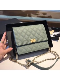 Replica Boy chanel clutch with chain A84433 green HY20697nB47