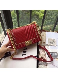 Replica Boy Chanel Flap Bag Original Leather B67086 Red HY9941hD86