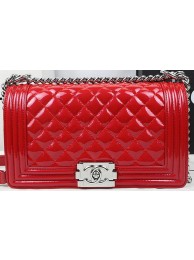 Replica Boy Chanel Flap Bag Original Pearly Patent Leather A67025 Red HY21912YP94