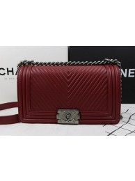 Replica Boy Chanel Flap Shoulder Bag Herringbone Stitching A92493 Burgundy HY12618Ix66