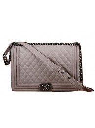 Replica Boy Chanel Flap Shoulder Bag Khaki Nubuck Leather CHA67087 Silver HY15303ui32