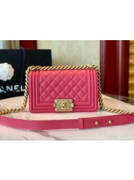 Replica Boy Chanel Flap Shoulder Bag Leather A67085 rose HY26016Kg43