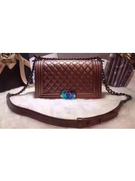 Replica Boy Chanel Flap Shoulder Bag Original Leather A67086 Bronze HY25736Ac56