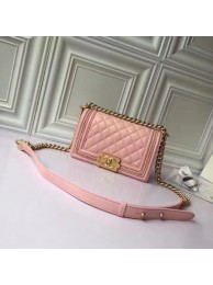 Replica Boy Chanel Flap Shoulder Bag Sheepskin Leather A67085E Pink HY3369ls37