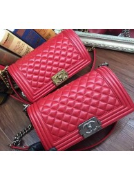 Replica Boy Chanel Flap Shoulder Bag Sheepskin Leather A67086 Red HY4759Ye83