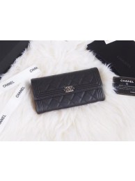 Replica BOY CHANEL Flap Wallet A80286 black silver-Tone Metal HY17477AP18
