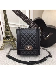 Replica boy chanel handbag Patent Calfskin & silver-Tone Metal AS0130 black HY14895iu55