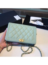 Replica BOY CHANEL Original Wallet on Chain A80287 Light green HY21622BB13