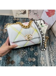 Replica Chanel 19 flap bag AS1160 White&Rainbow line HY6462nB47