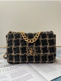 Replica chanel 19 flap bag Tweed AS1160 AS1161 AS1162 black HY5250HB48