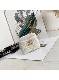 Replica Chanel 19 Zip Card bag 82086 Pearl white HY5551Sf59