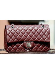 Replica Chanel 2.55 Series Flap Bag Burgundy Sheepskin Leather A37586 Silver HY14720DY71