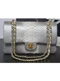 Replica Chanel 2.55 Series Flap Bags Grey&White Original Python Leather A1112SA Gold HY7206cK54
