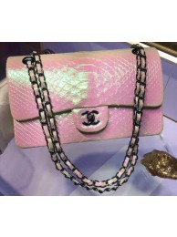 Replica Chanel 2.55 Series Flap Bags Original Snake Leather A1112 Pink HY21633Hd81