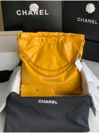 Replica CHANEL 22 HANDBAG Shiny Calfskin & Gold-Tone Metal AS3262 yellow HY17503Vi77
