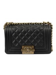 Replica Chanel Boy Flap Shoulder Bags Black Original Lambskin Leather A67085 Gold HY5513BJ25