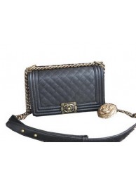 Replica Chanel Boy Flap Shoulder Bags Cannage Pattern Leather A67086 Black HY15236cK54