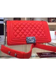 Replica Chanel Boy Flap Shoulder Bags Deer Leather A67086 Red HY25488TN94