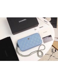 Replica Chanel Calfskin & Gold-Tone Metal A82527 sky blue HY16733EO56