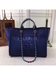 Replica Chanel Canvas Tote Shopping Bag A68046 Royal HY22366Kg43