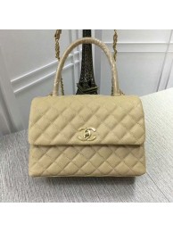 Replica Chanel Caviar Leather Top Handle Bag 92991 Gold HY25456cK54