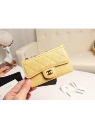 Replica Chanel classic card holder AP0374 yellow HY2228BJ25